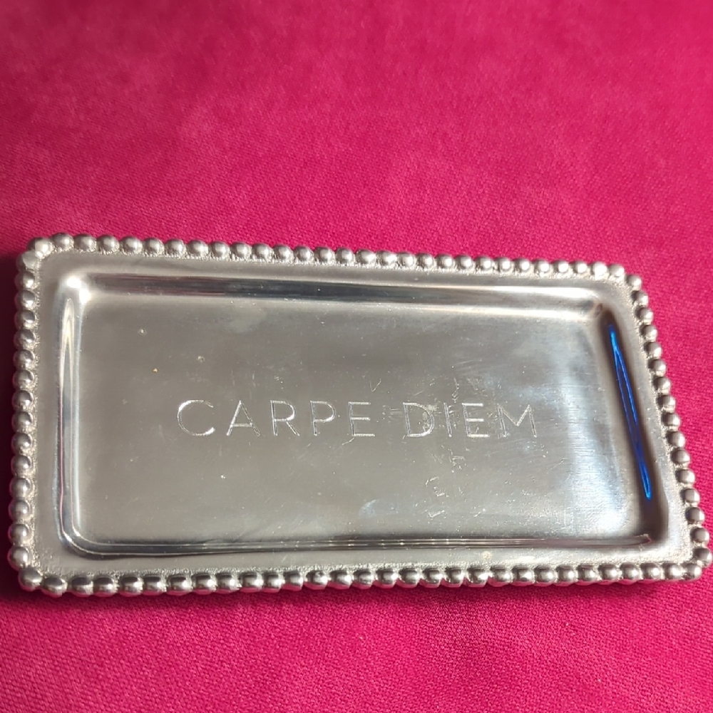 Mariposa Silver Beaded Edge Tray